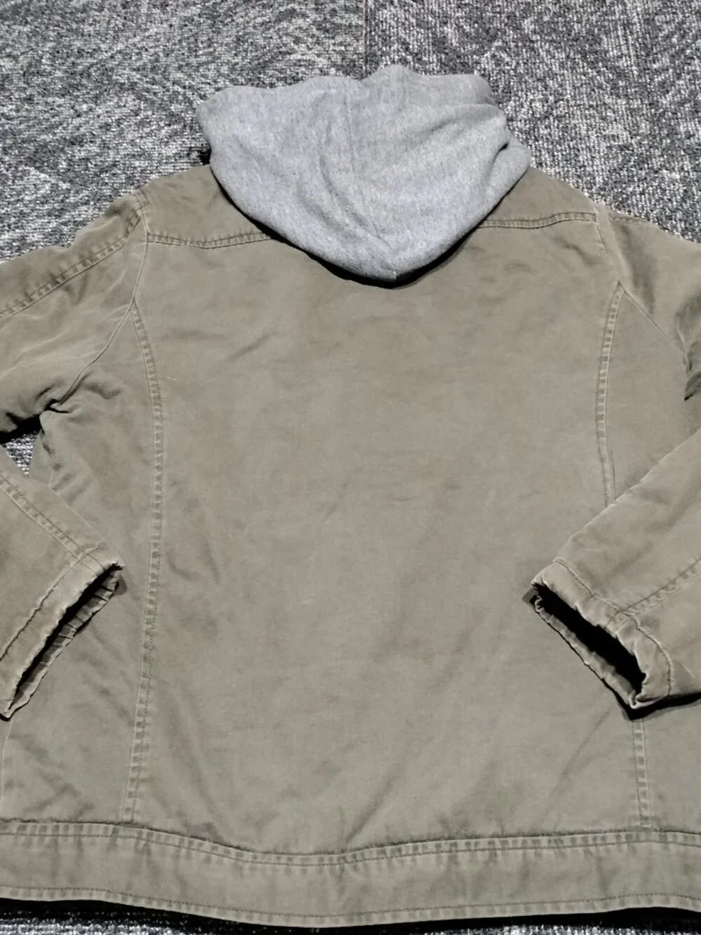 Arizona Jean Co Jacket Boys XXL 18 Regular Olive Army Green Full Zip Up Hooded